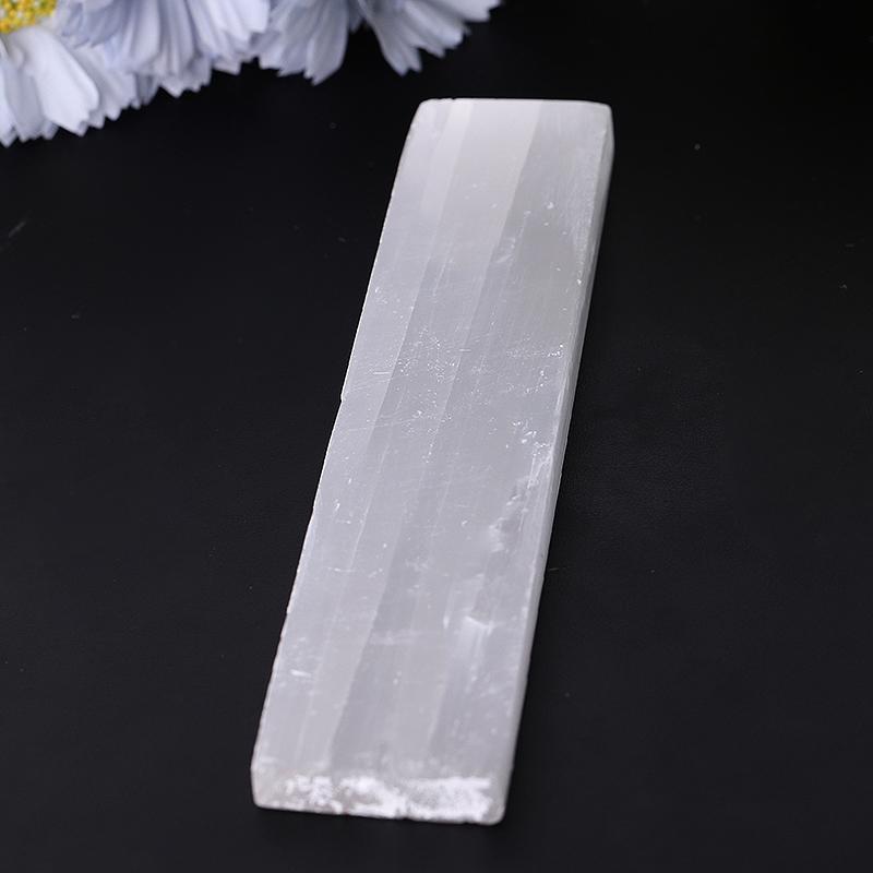 7.5" Selenite Stick Wand with Laser Engraved Chakra Pattern