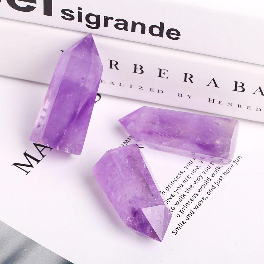 Set of 3 Amethyst Crystal Points Wholesale Crystals USA