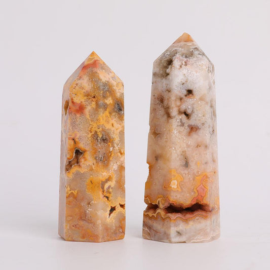 Set of 2 Druzy Crazy Agate Points Wholesale Crystals USA