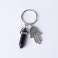 2.5“ Double Terminated Point with Devil's Eye Hand Key Chain for DIY Wholesale Crystals USA