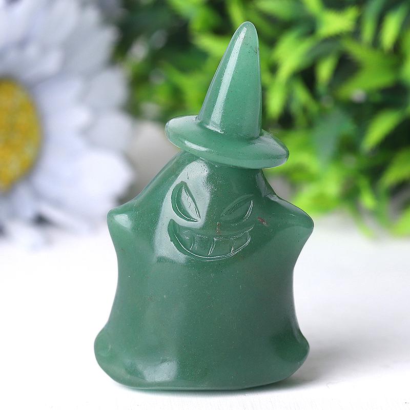 2.7" Green Aventurine Devil Ghost Crystal Carvings for Halloween Wholesale Crystals USA