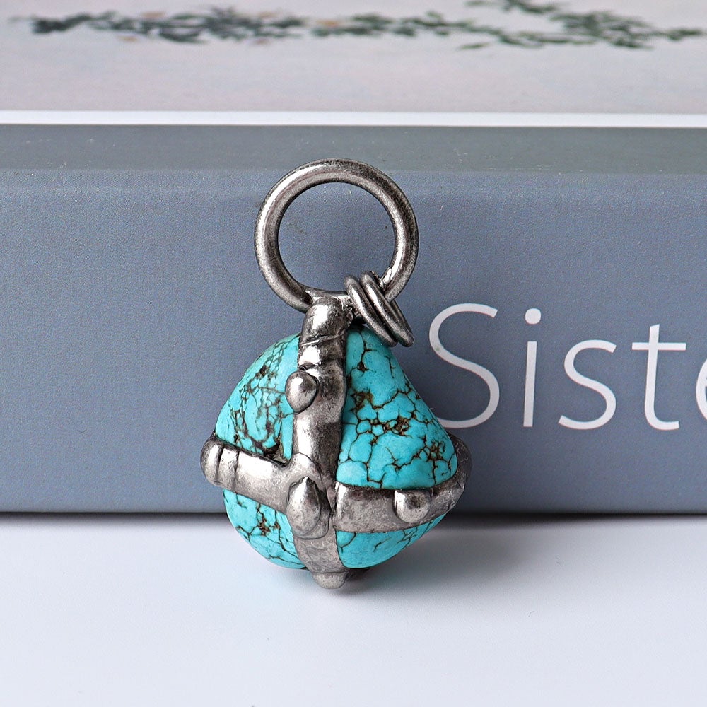 1.8" Turquoise Pendant for DIY Wholesale Crystals USA
