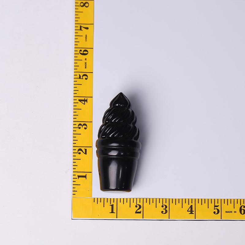 4" Black Obsidian Ice Cream Crystal Carvings Wholesale Crystals USA