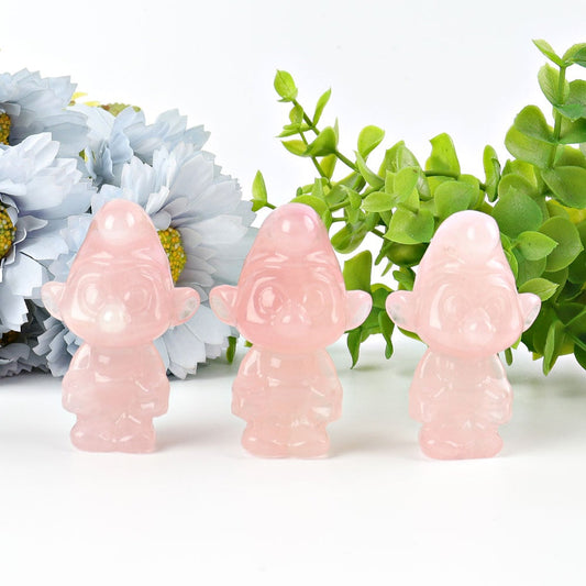 2.3" Rose Quartz Smurfs Crystal Carvings Wholesale Crystals USA