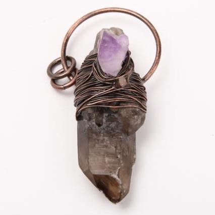 Amethyst Smoky Quartz Pendant Key Chain Wholesale Crystals USA