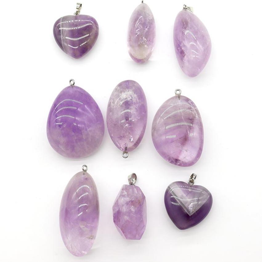 Gemstone Healing Crystal Amethyst Pendant 1pc Wholesale Crystals USA