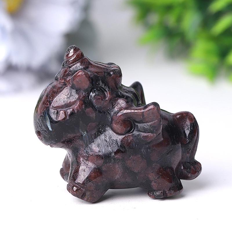 Natural Garnet Unicorn Hand Carving for Collection Wholesale Crystals USA