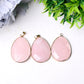 1.75" Rose Quartz Pendant with Golden Rim Wholesale Crystals USA