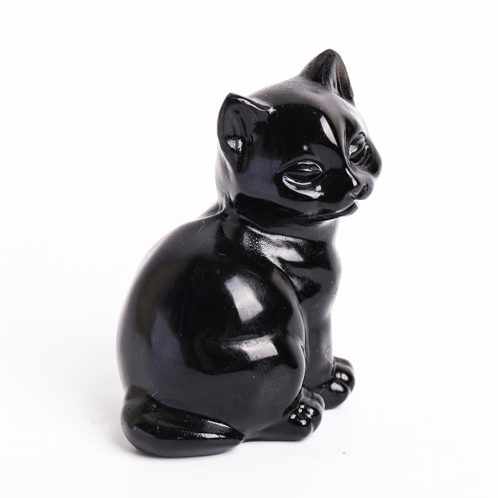 Black Obsidian Crystal Carving Cat Wholesale Crystals USA