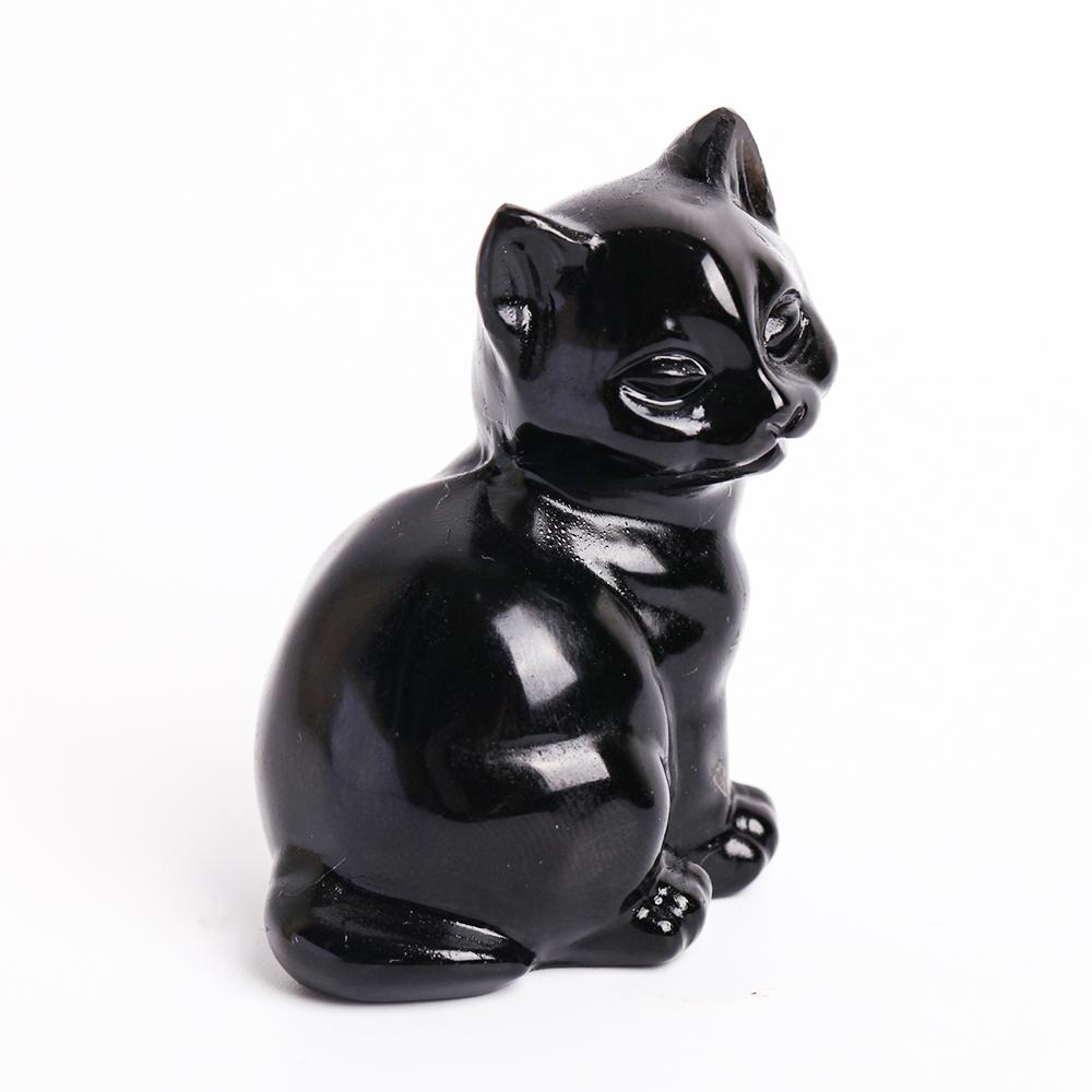 Black Obsidian Crystal Carving Cat Wholesale Crystals USA