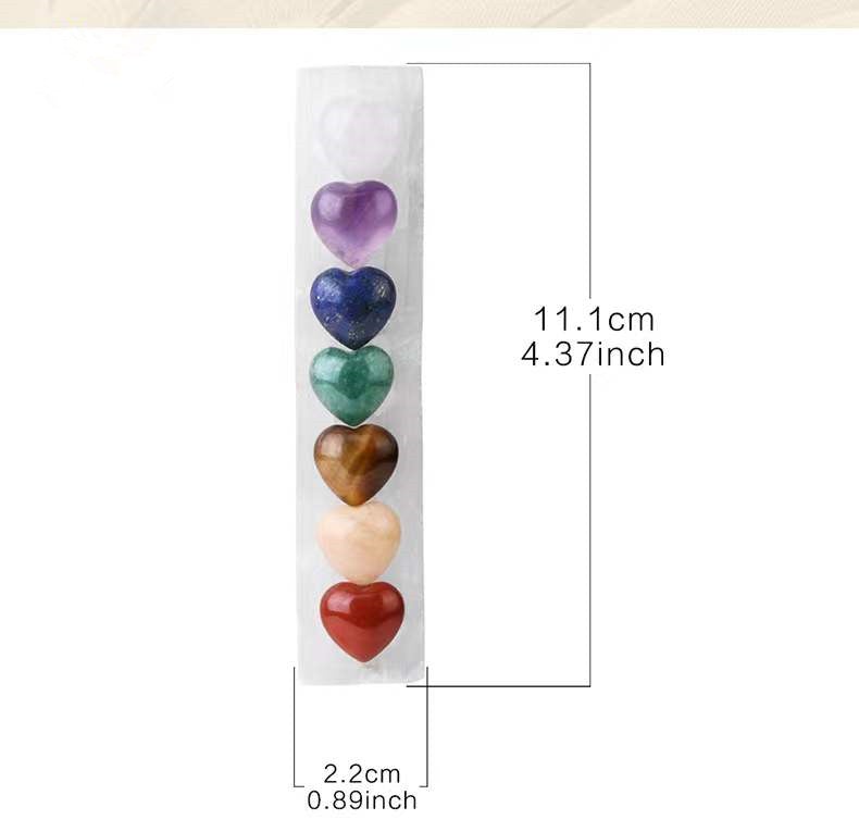 4.3" Selenite Wand with Chakra Heart Wholesale Crystals USA