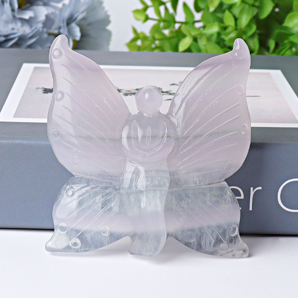 3.6" Fluorite Butterfly Fairy Crystal Carvings Wholesale Crystals USA