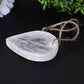 3.3" Clear Selenite Drop Shape with Hanging Rope