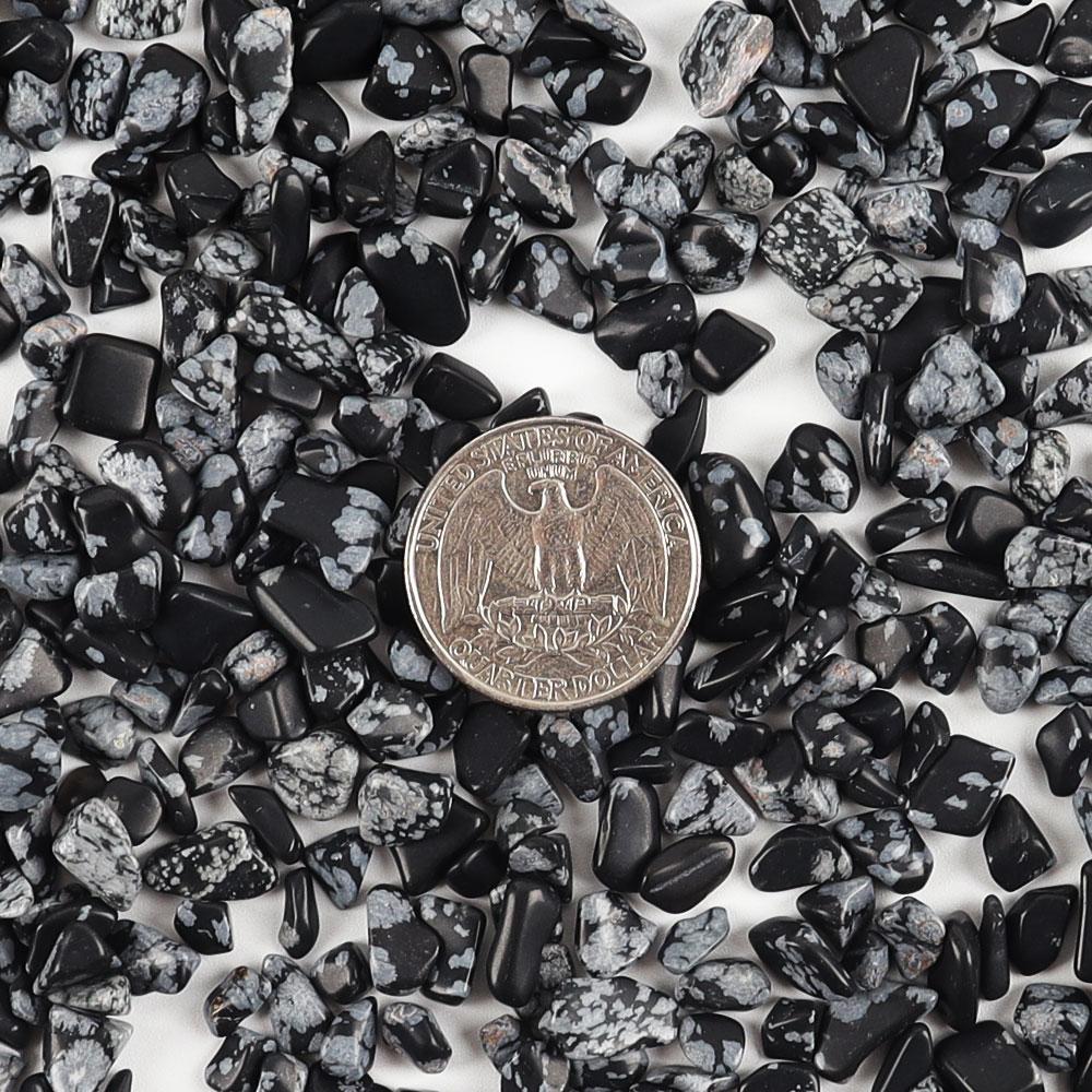 0.1kg Snowflake Obsidian Tumbled Stone Chips Crushed Natural Crystal Quartz Pieces Wholesale Crystals USA