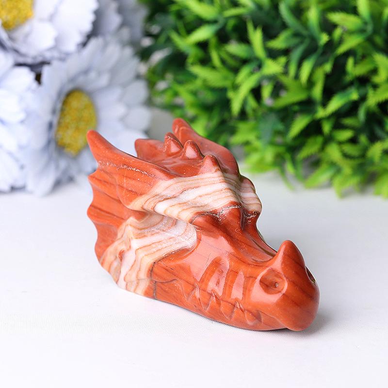 3" Red Jasper Dragon Head Crystal Carvings Wholesale Crystals USA
