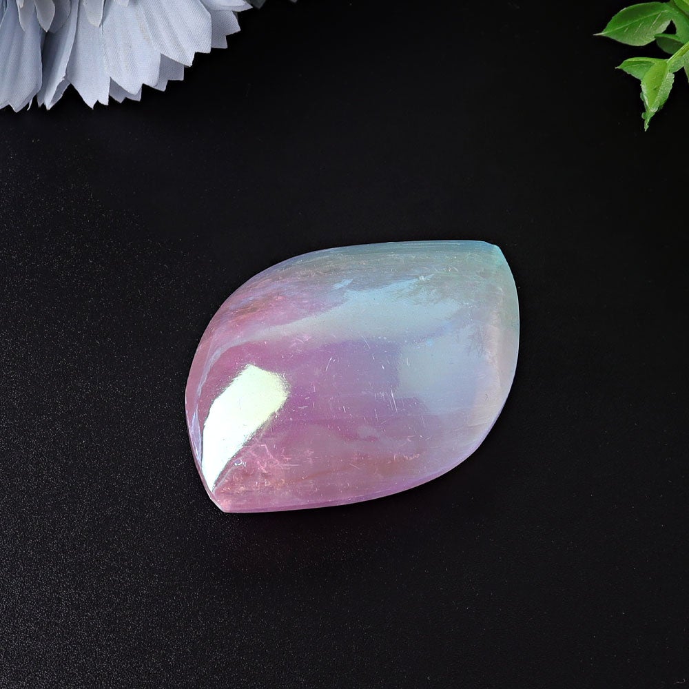 2.6" Selenite Aura Angel Crystal Palm Stone Wholesale Crystals USA