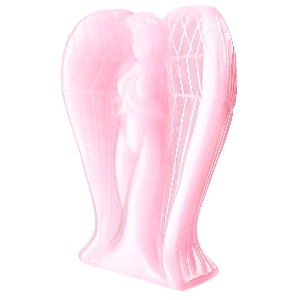 Large Hand Carved Pink Cat Eye Crystal Angel Statue for Home Decoration Wholesale Crystals USA
