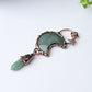 3.6" Green Aventurine Moon Design Pendant Wholesale Crystals USA