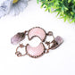 3.7" Rose Moon Amethyst Pendant Key Chain DIY Wholesale Crystals USA