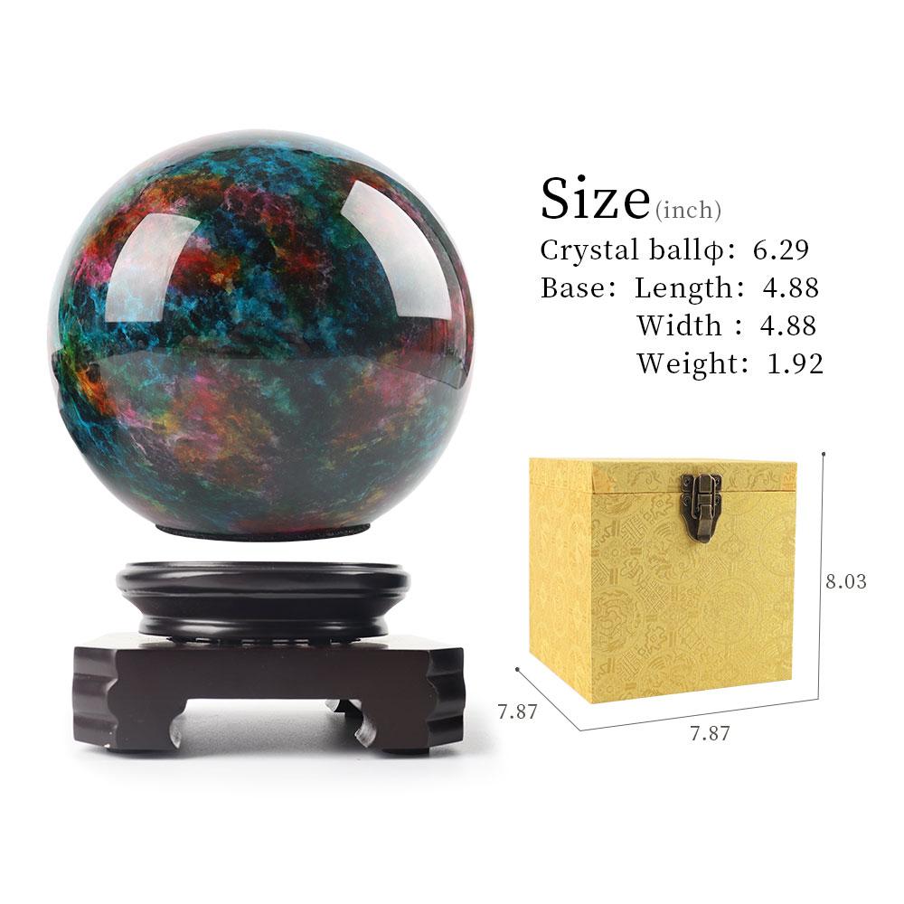 6.29”Rainbow Large Decorative Colorful Jade Sphere Wholesale Crystals USA