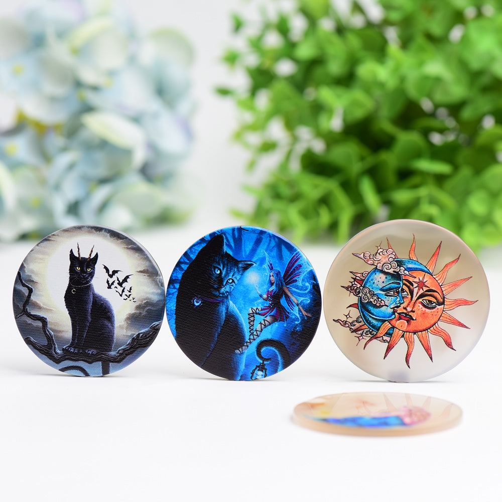 2.1" Agate Slice with Printing Wholesale Crystals USA