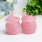 2.1" Rose Quartz Mushroom House Crystal Carving Bulk Wholesale Wholesale Crystals USA