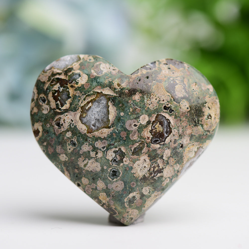 2.3" Rainforest Japer Heart Palm Stone Wholesale Crystals USA