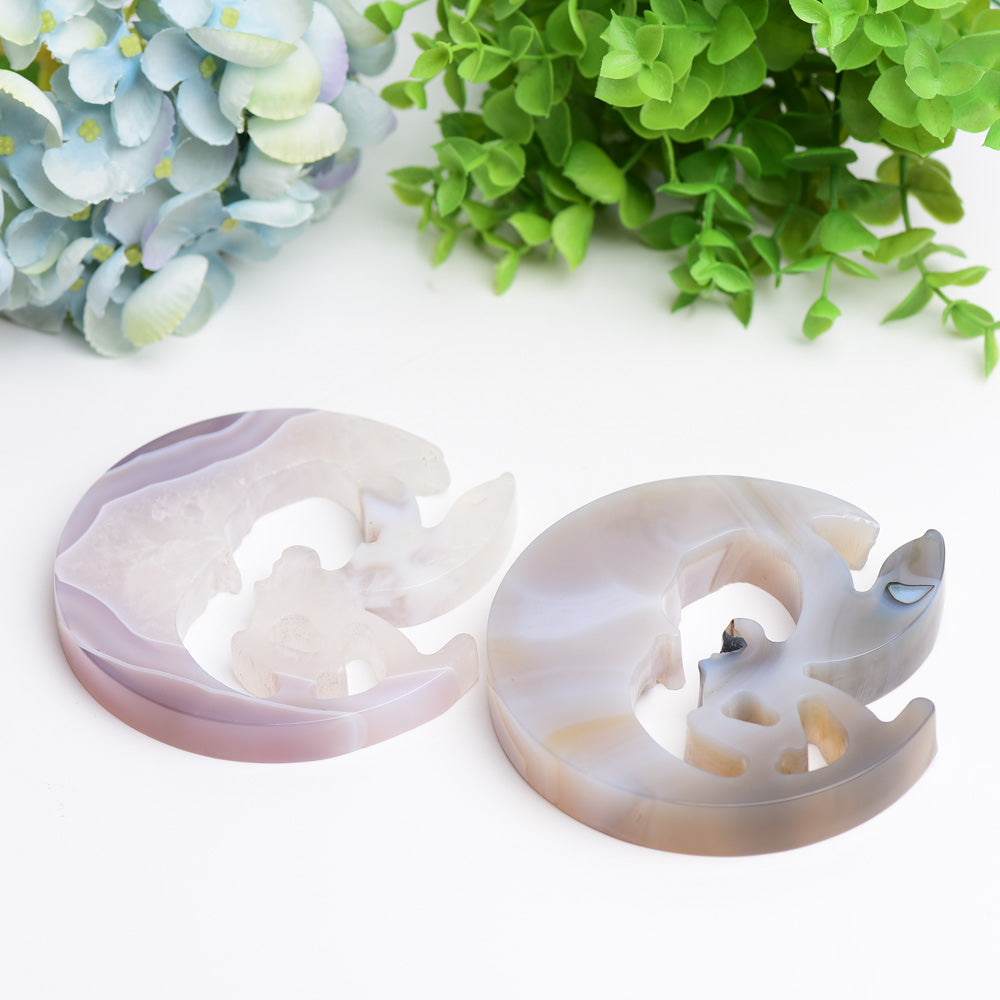 4.2" Agate Moon Fairy Crystal Carving Bulk Wholesale Wholesale Crystals USA