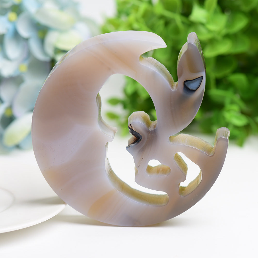 4.2" Agate Moon Fairy Crystal Carving Bulk Wholesale Wholesale Crystals USA