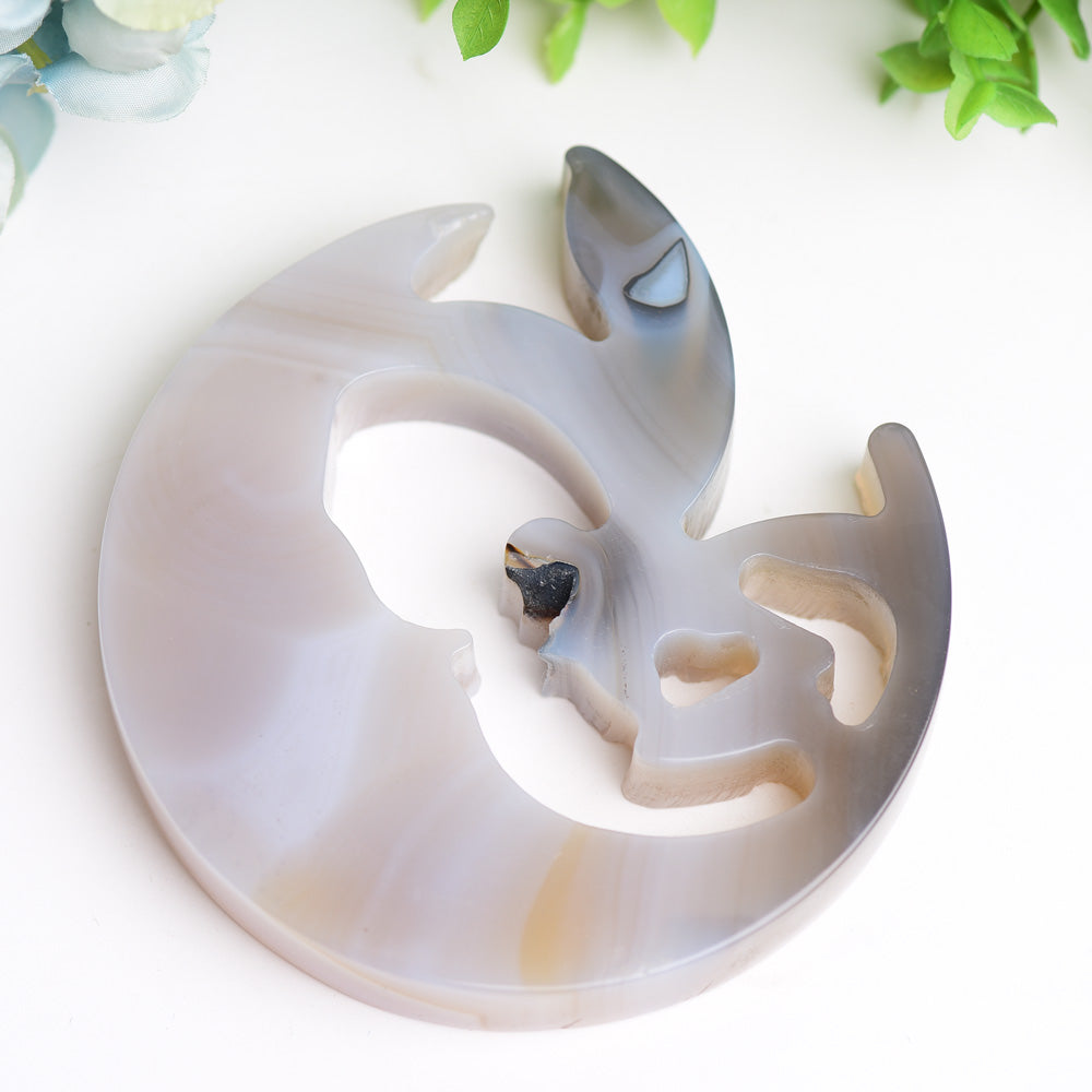 4.2" Agate Moon Fairy Crystal Carving Bulk Wholesale Wholesale Crystals USA