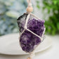 Amethyst Cluster Hanging with Cotton Rope Tassels Wholesale Crystals USA