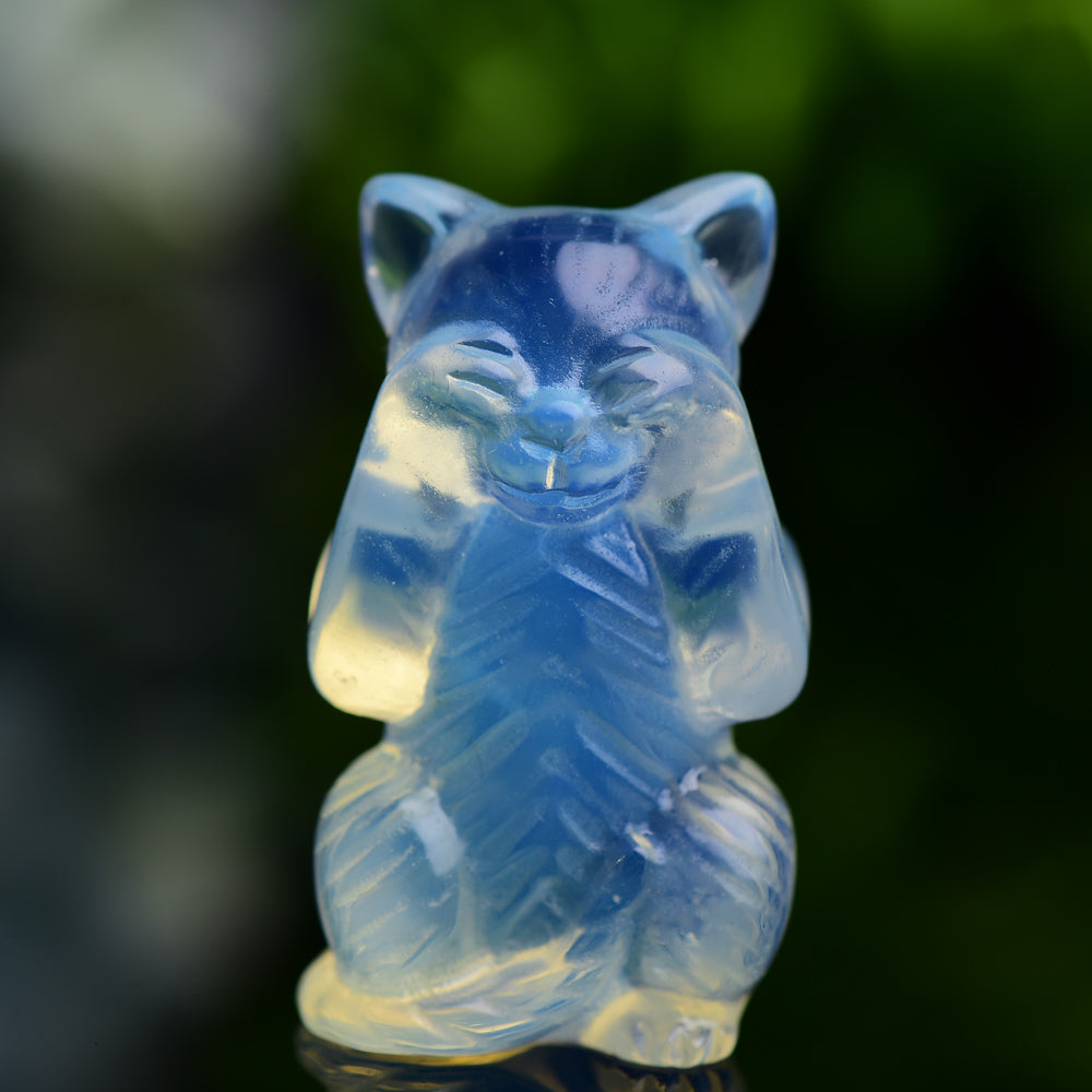 1.9" Opalite Cat 'Hear No Evil, Speak No Evil, See No Evil' Crystal Carving Wholesale Crystals USA