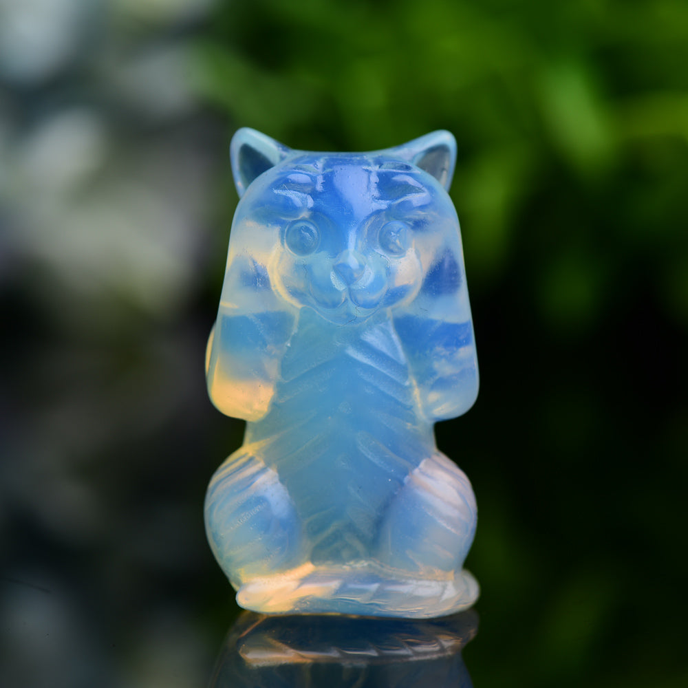 1.9" Opalite Cat 'Hear No Evil, Speak No Evil, See No Evil' Crystal Carving Wholesale Crystals USA