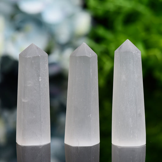 Set of 3 Selenite Points Bag Wholesale Crystals USA