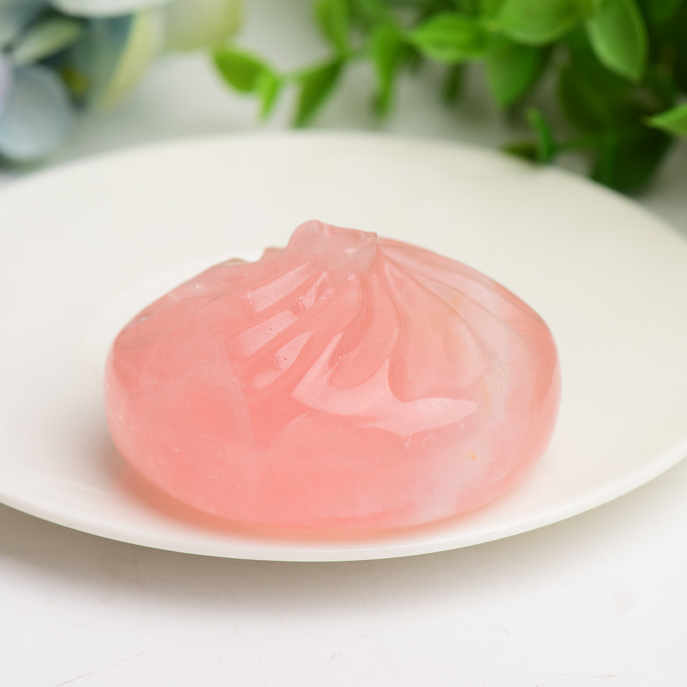 2.3" Rose Quartz Calcite Baozi Dumplin Carving Bulk Wolesale  Crystals USA