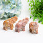 2.3" Pink Flower Agate Elephant Crystal Carving Bulk Wholesale  Crystals USA