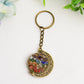 Golden Silver Moon with Chakra Key Chain  Crystals USA