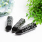 3.0"-3.5" Black Obsidian Crystal Point with Silver Moon Star Printing Bulk Wholesale  Crystals USA