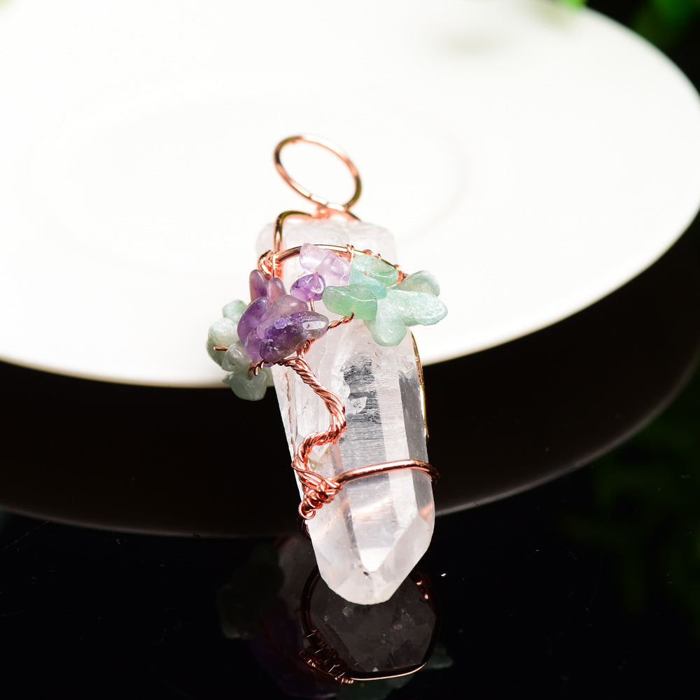 Clear Quartz Life Tree Crystal Pendant Bulk Wholesale  Crystals USA