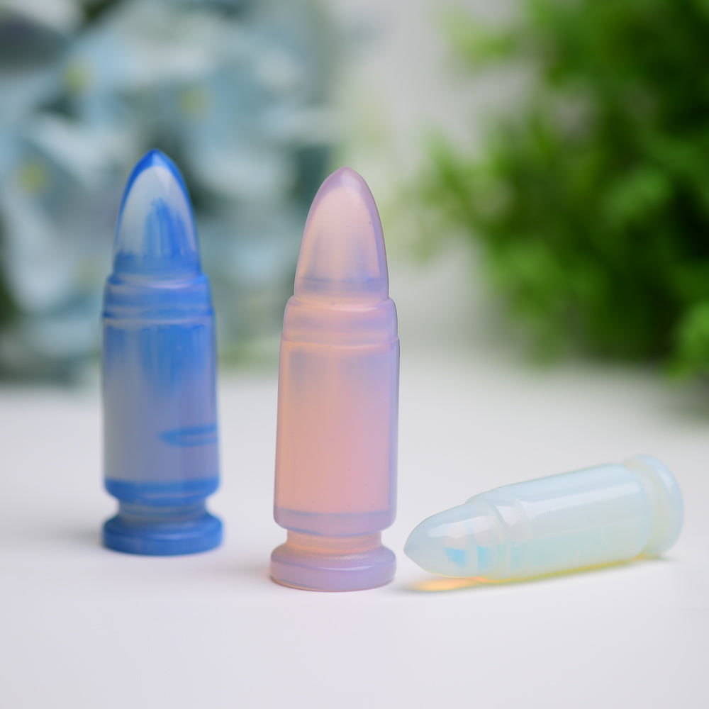 2.0"-2.7" Blue Pink Opalite Bullet Crystal Carving Wholesale Crystals USA