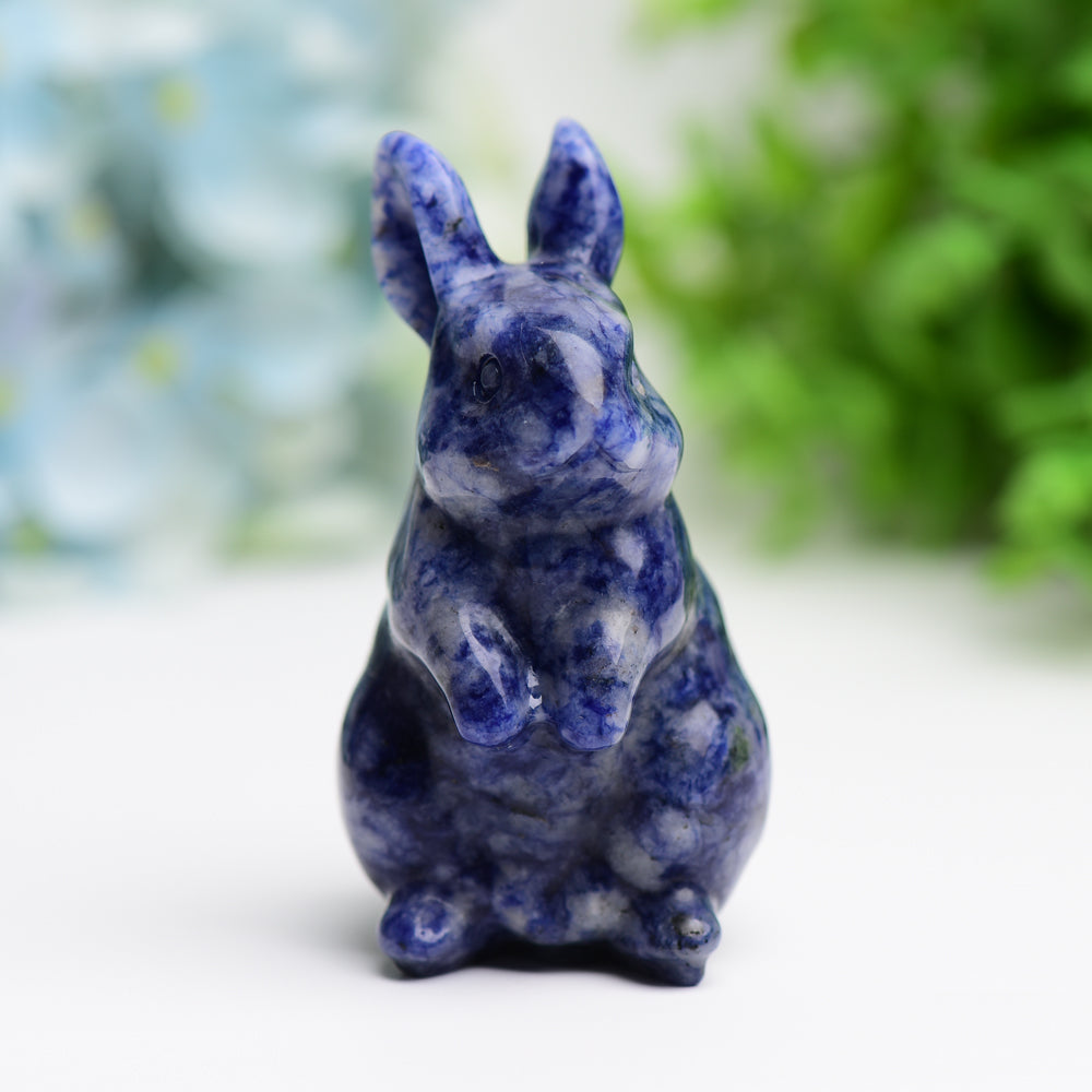 3.0" Sodalite Rabbit Animal Crystal Carving Wholesale Crystals USA