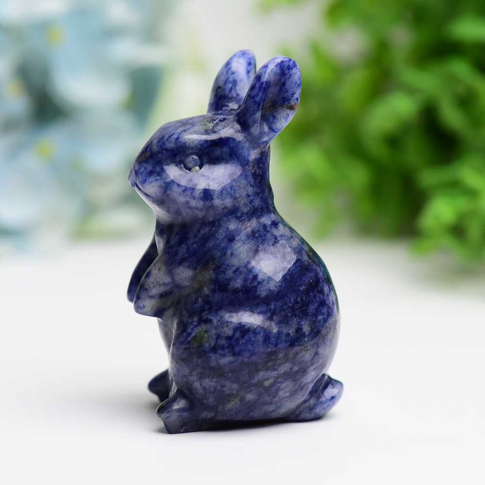 3.0" Sodalite Rabbit Animal Crystal Carving Wholesale Crystals USA