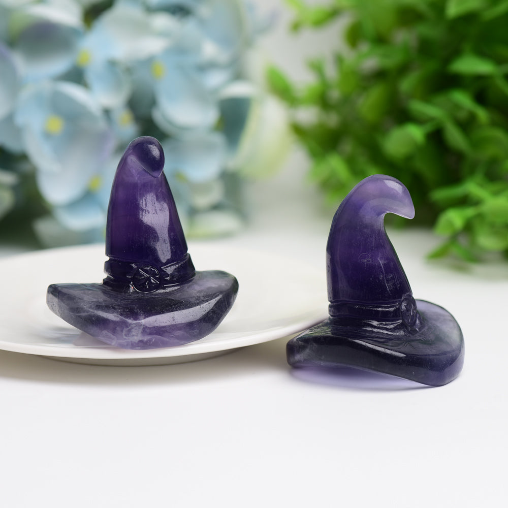 2.0" Fluorite Witch's Hat for Halloween Wholesale Crystals USA