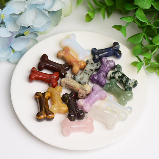 1.0" Mixed Crystal Mini Bones Crystal Carving for Jewelry DIY Wholesale Crystals USA
