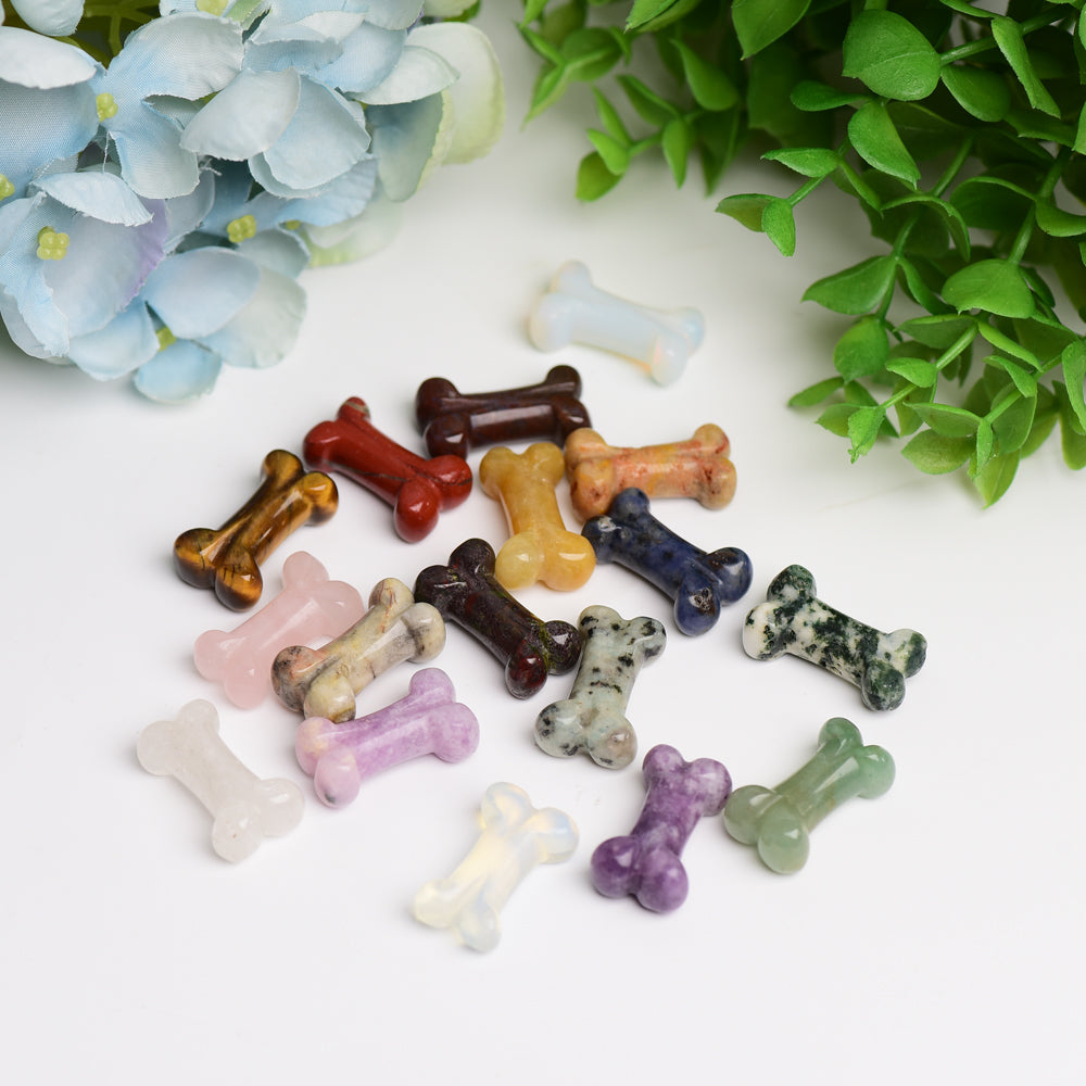 1.0" Mixed Crystal Mini Bones Crystal Carving for Jewelry DIY Wholesale Crystals USA