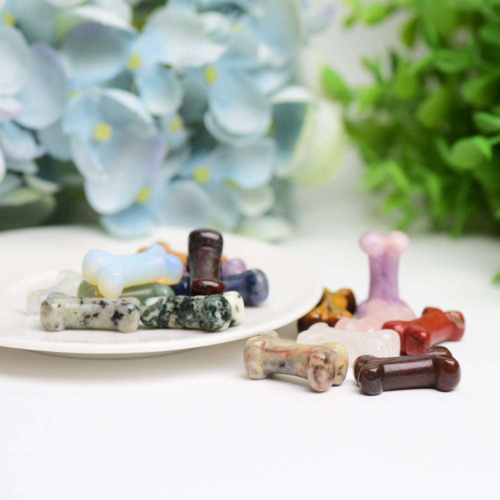 1.0" Mixed Crystal Mini Bones Crystal Carving for Jewelry DIY Wholesale Crystals USA
