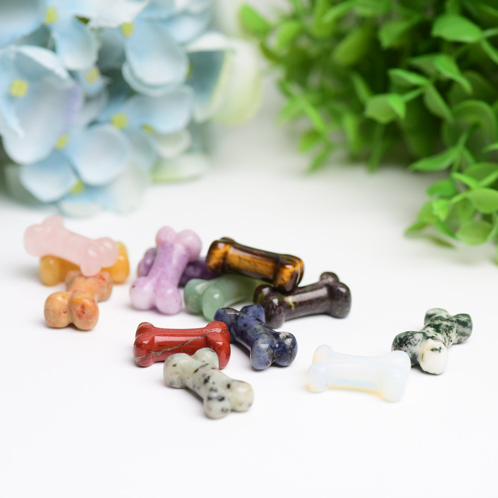 1.0" Mixed Crystal Mini Bones Crystal Carving for Jewelry DIY Wholesale Crystals USA