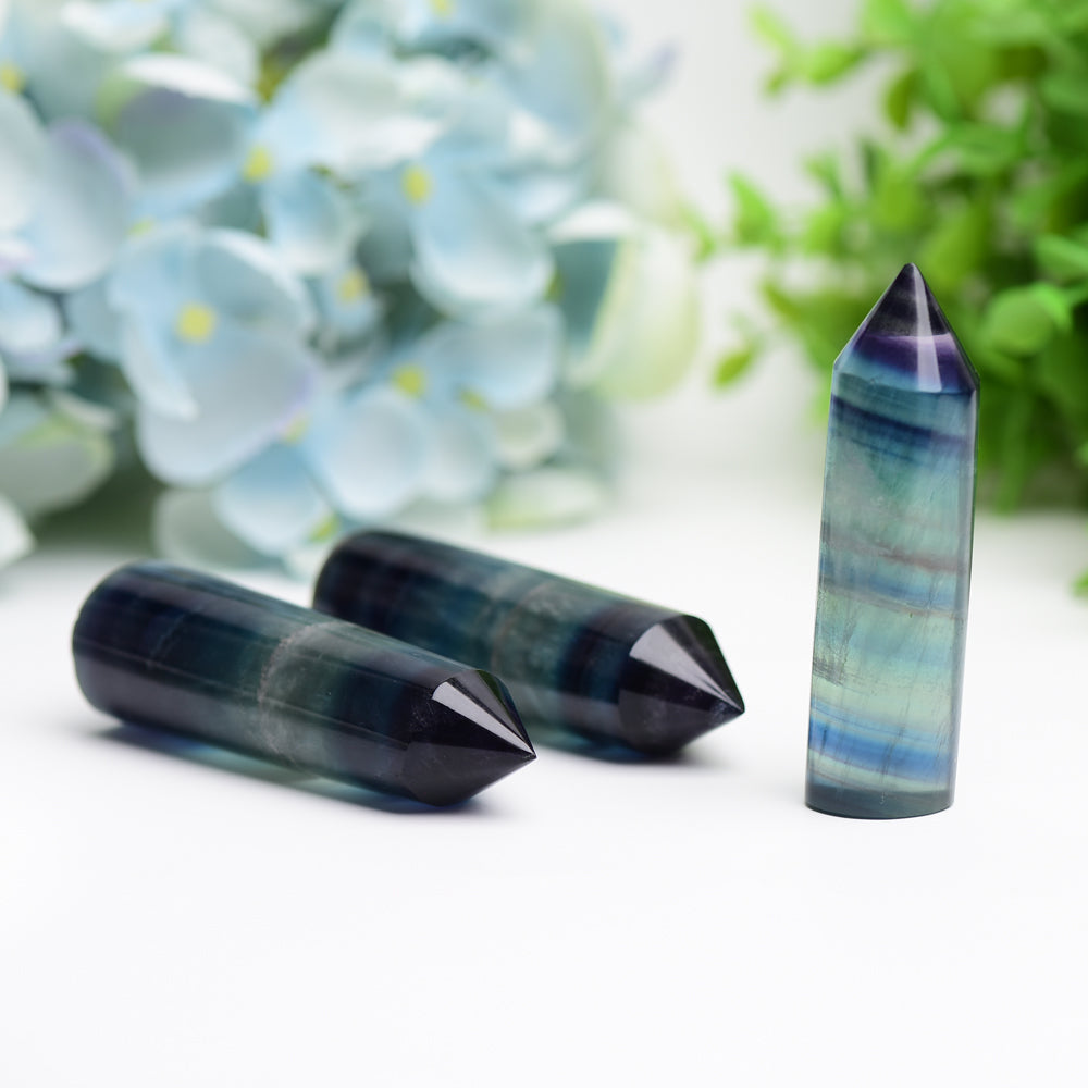 2.5"-3.5" Rainbow Fluorite Crystal Point Wholesale Crystals USA