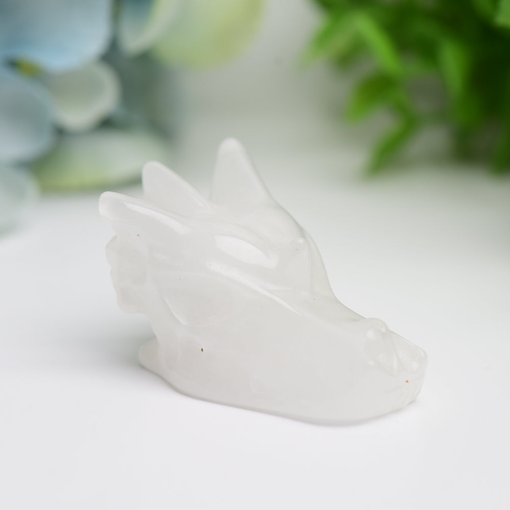 1.8" Mixed Crystal Dragon Head Animal Crystal Carving Wholesale Crystals USA