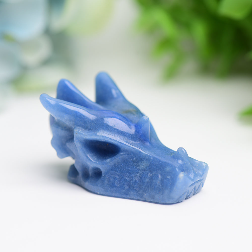 1.8" Mixed Crystal Dragon Head Animal Crystal Carving Wholesale Crystals USA